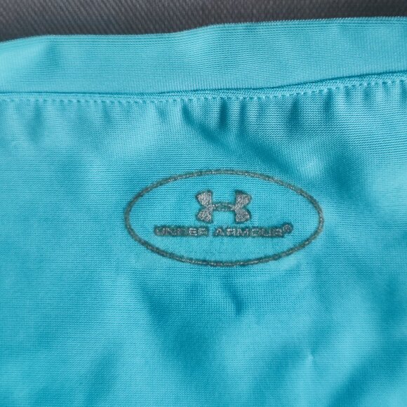 Under Armour athletic shirt women's size L baby blue slim fit short sleeve - Picture 8 of 10